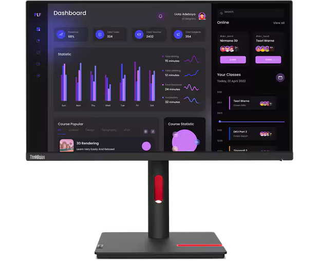 Монитор Lenovo Think Vision T24i-30 (63 CFMATXUK) 1920x1080, IPS, 1х HDMI, черный