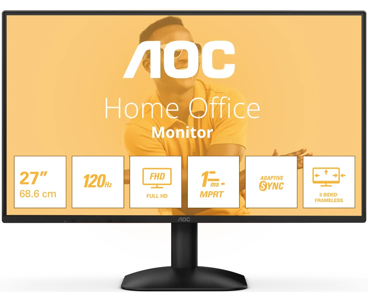 Монитор AOC 27 B31 H Black IPS, 1920x1080, 120 Hz, 1ms, 178град./178град., 300cd/m, 1500:1, +HDMI 1.4 (AC ext)