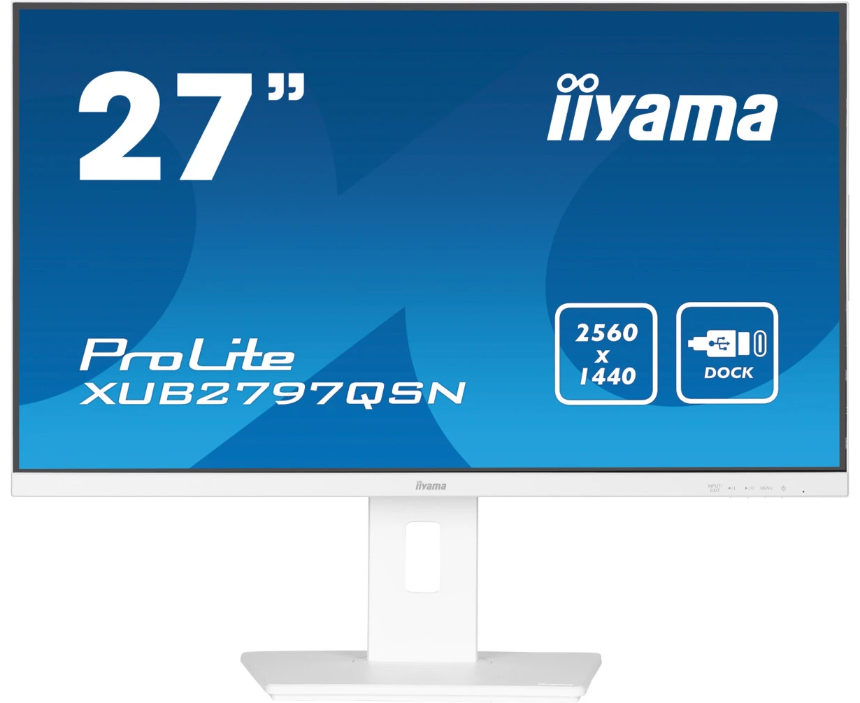Монитор Iiyama Pro Lite XUB2797 QSN-W2 белый 27" IPS LED 1ms 16:9 HDMI M/M матовая HAS Piv 1300:1 300cd 178гр/178гр 2560x1440 100 Hz DP Quad HD 2 K (1440p