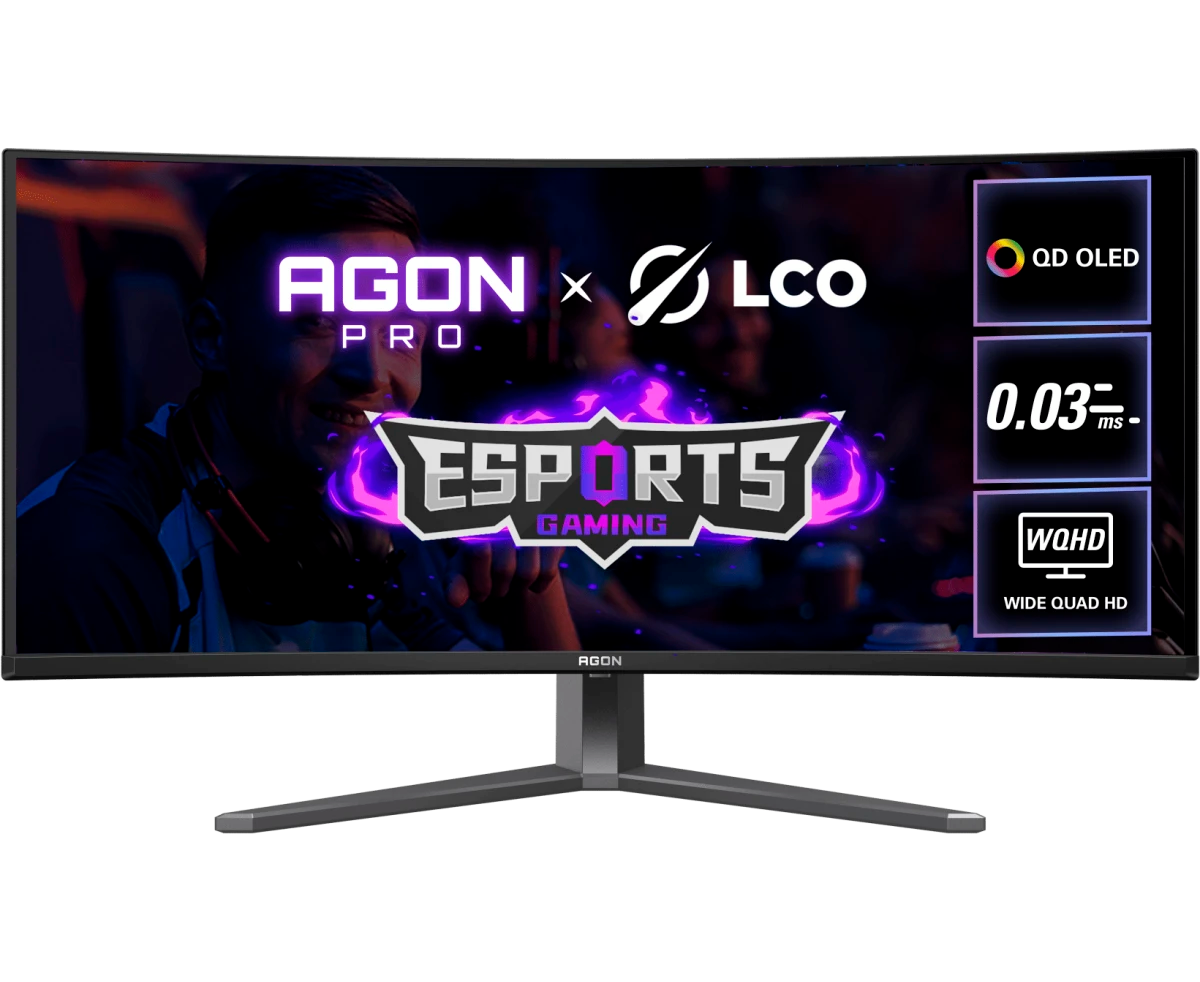 Монитор AOC Agon Pro AG346 UCD черный QD OLED LED 21:9 HDMI M/M матовая HAS Piv 1500000:1 250cd 178гр/178гр 3440x1440 175 Hz Free Sync Premium DP WQ
