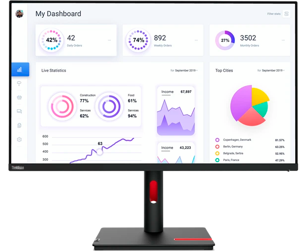 Монитор Lenovo T32p-30 (63 D2 GAS1 CB) 16:9, IPS, UHD, 4ms, 350cd, 60 Hz, HDMI, DP, USB, USB-C, LAN, HAS