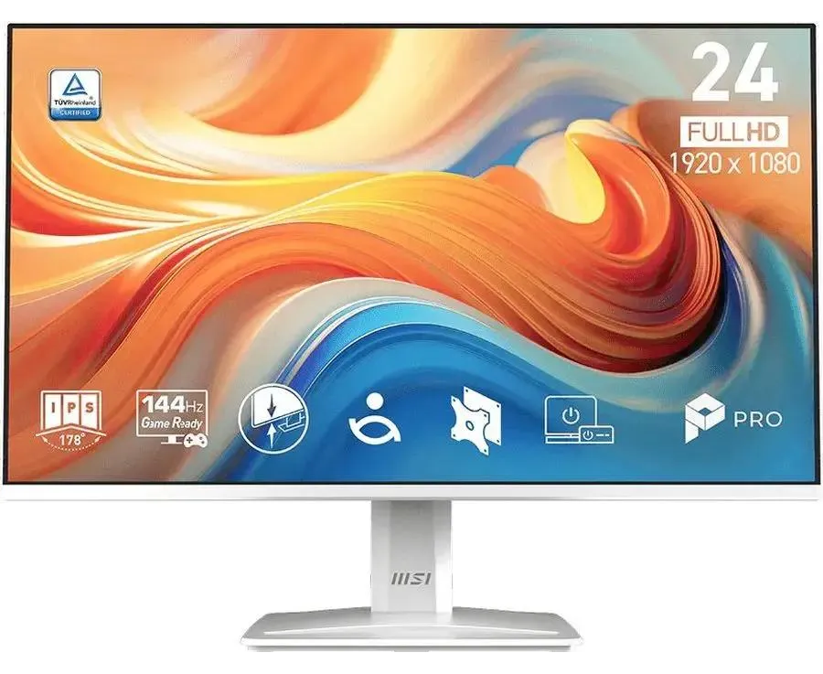 Монитор MSI Pro MP243 W E14 (9 S6-3 PD1 CT-037) белый IPS LED 4ms 16:9 HDMI M/M 1500:1 300cd 178гр/178гр 1920x1080 144 Hz DP FHD 2.95кг