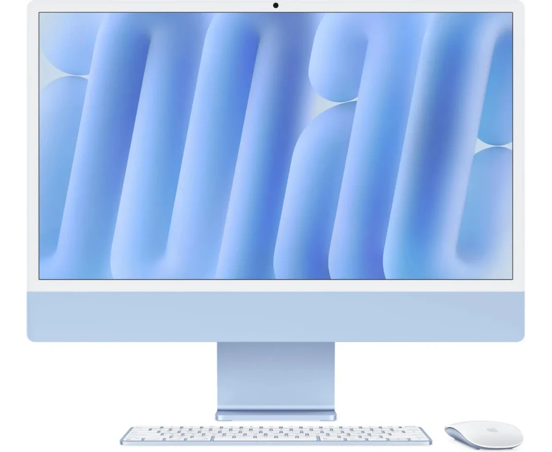 Моноблок Apple i Mac MWV13 CH/A 24" 4.5 K M4 10 core (4) 16 Gb SSD256 Gb 10 core GPU mac OS Wi Fi BT 143 W клавиатура мышь Cam синий 4480x2520