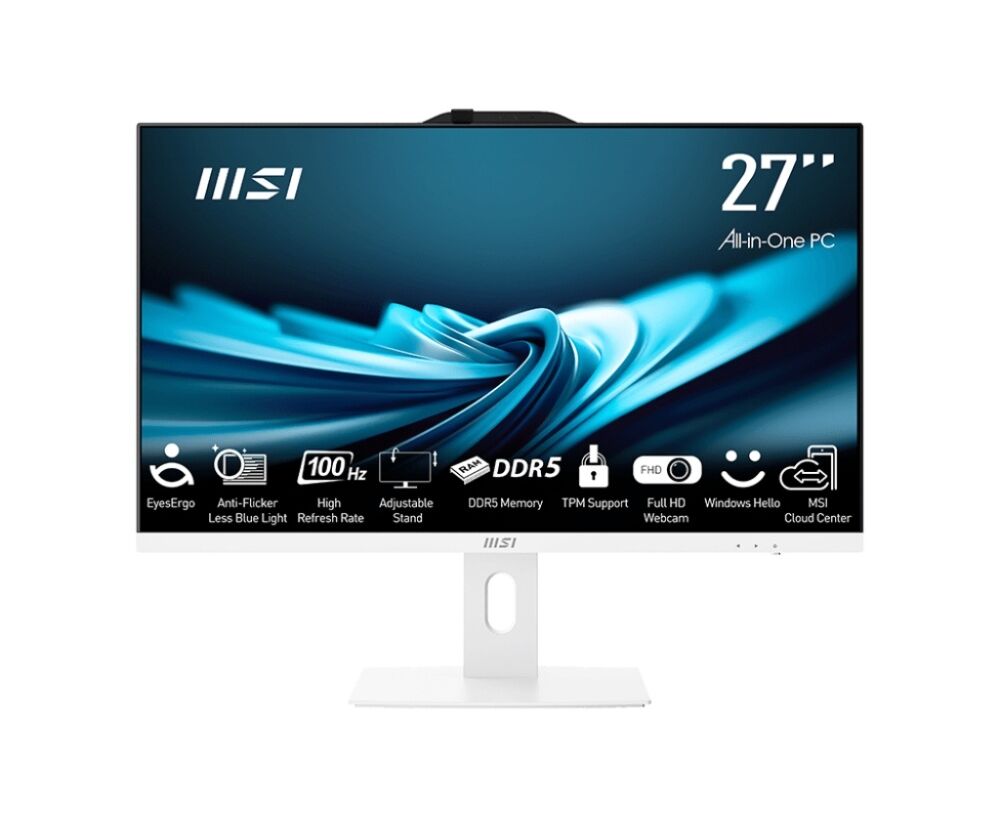 Моноблок MSI Pro AP272 P 14 M-619 XRU (9 S6-AF8322-1061) Full HD i3 14100 (3.5) 16 Gb SSD512 Gb UHDG 730 без ОС Gbit Eth Wi Fi 120 W клавиатура мышь Cam белый