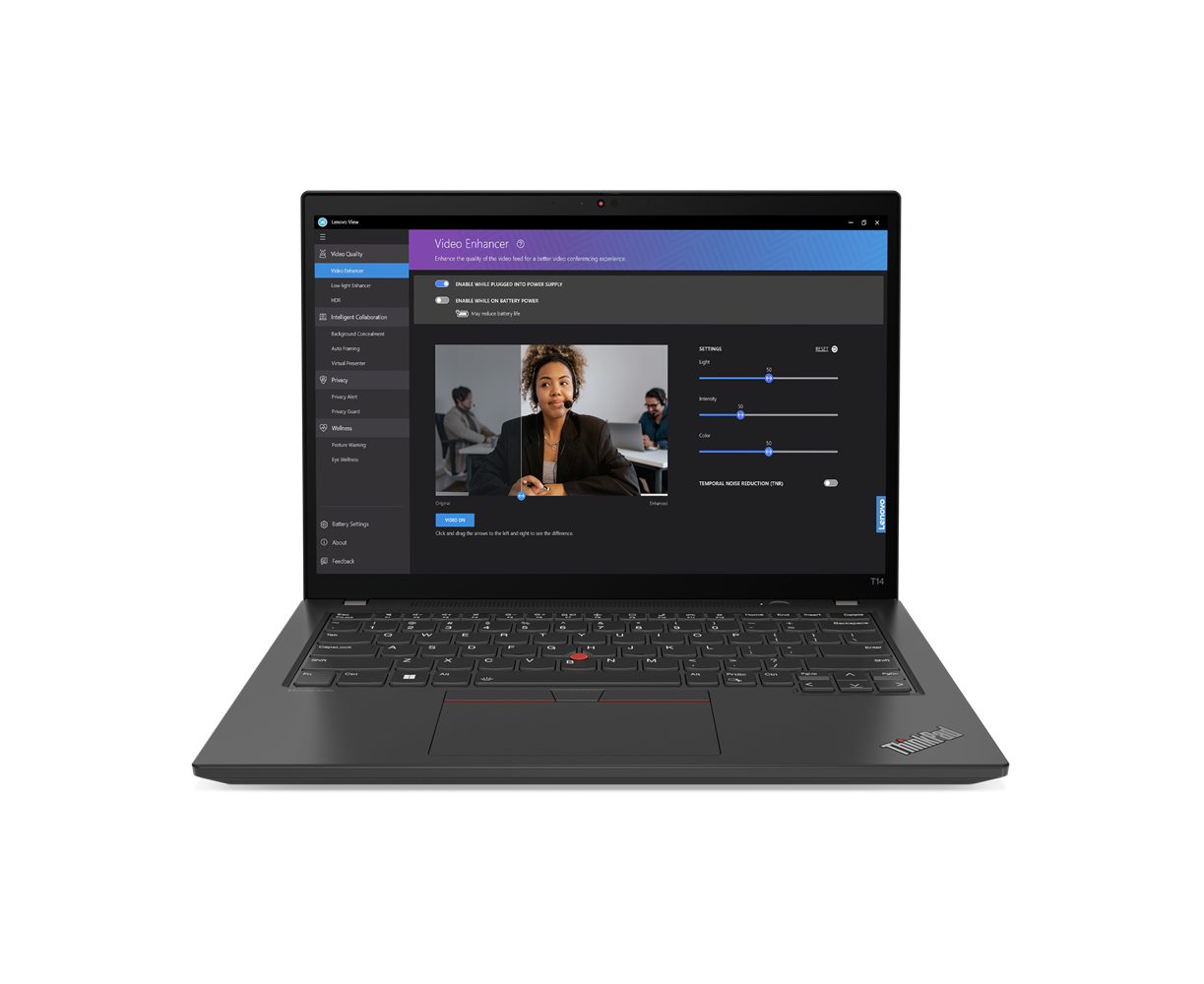 Ноутбук Lenovo Think Pad T14 Gen 4 (21 HD0077 US) i7-1355 U 16 Gb SSD 512 Gb Intel UHD Graphics 14 WUXGA IPS TS Cam 39.3 Вт*ч Win11 Pro(Eng) KBD Ru Eng Черный