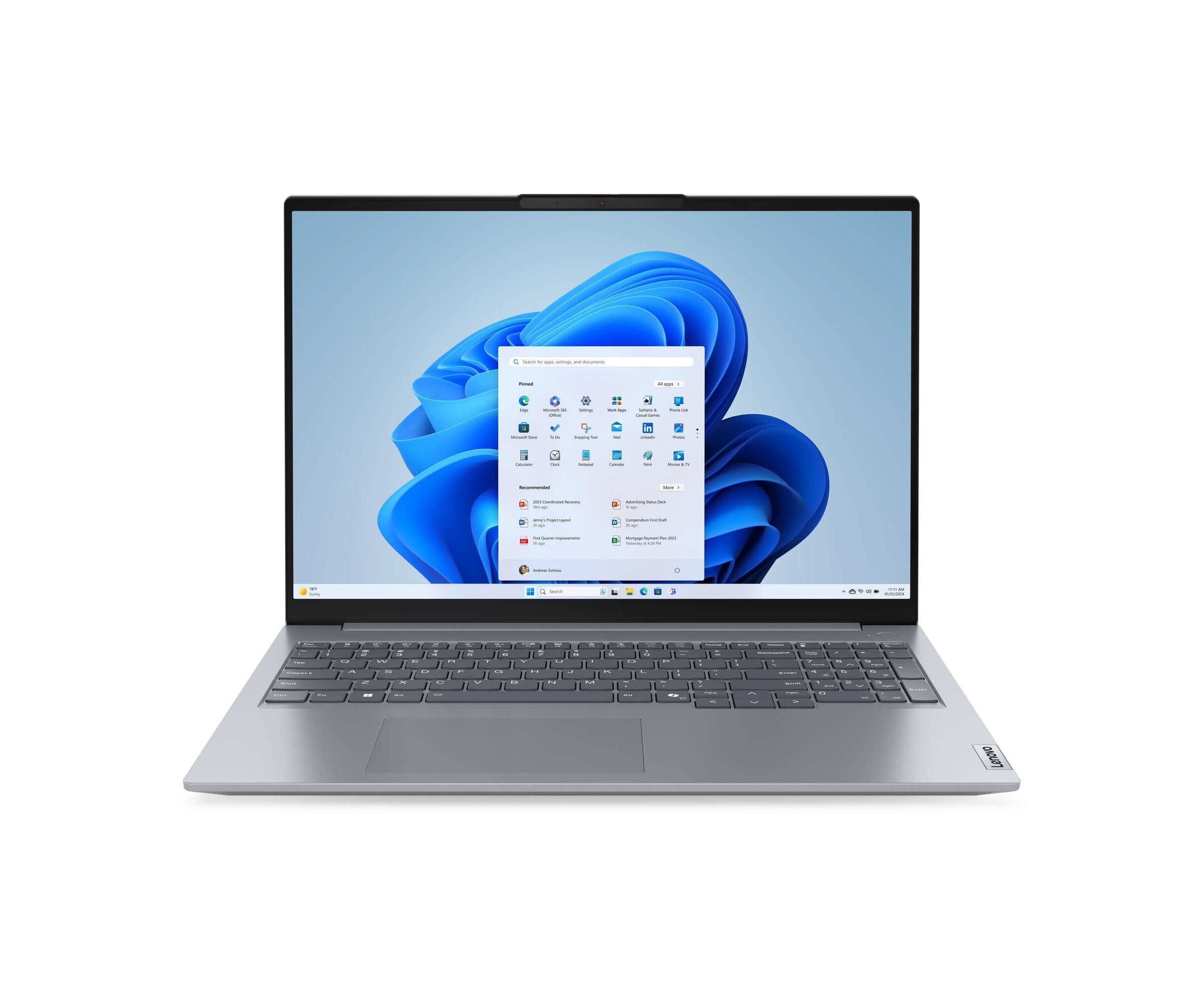 Ноутбук LENOVO Think Book 16 G7 ARP (21 MW00 ABSA) 16" IPS WUXGA/AMD Ryzen 5 7535 HS/32 Gb/1 Tb SSD/VGA int/no OS/grey