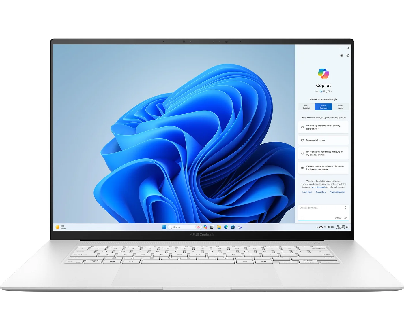 Ноутбук ASUS Zenbook S 16 OLED UM5606 WA-RK220 W (90 NB13 M2-M00 CJ0) Scandinavian White