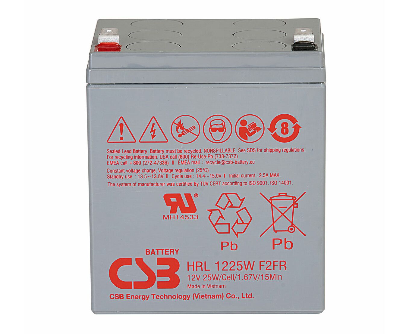 Батарея для ИБП CSB HRL1225 W F2 FR 12 В 25 Ач