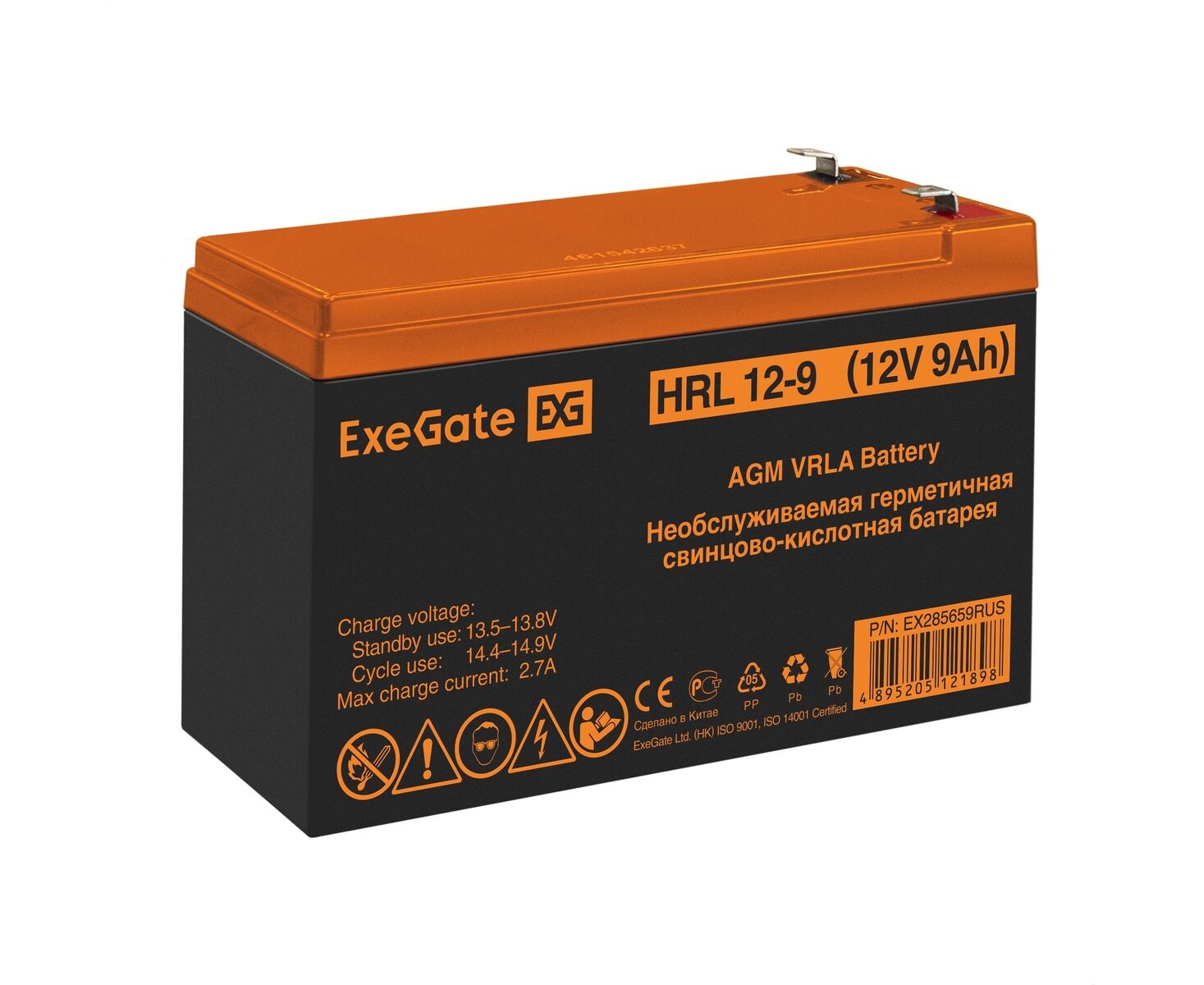 Аккумуляторная батарея Exe Gate HRL 12-9 (12 V 9 Ah 1234 W, клеммы F2) 285659