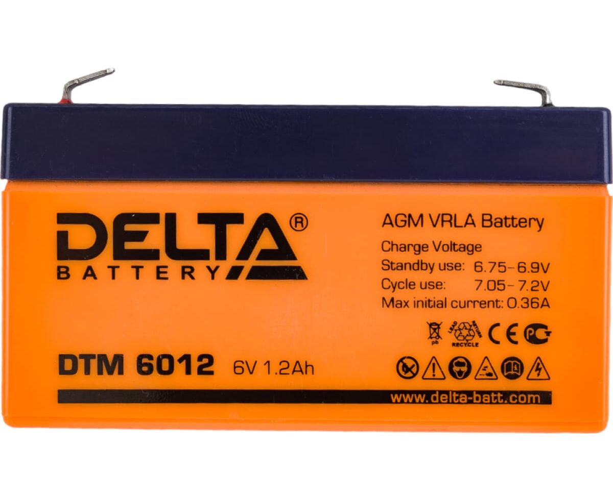 Батарея Delta DTM 6012 (1.2 Ач, 6 В) свинцово- кислотный аккумулятор