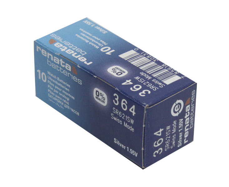 Батарейка Renata 364 (SR621 SW) Silver Oxide 1.55 V (10/100)