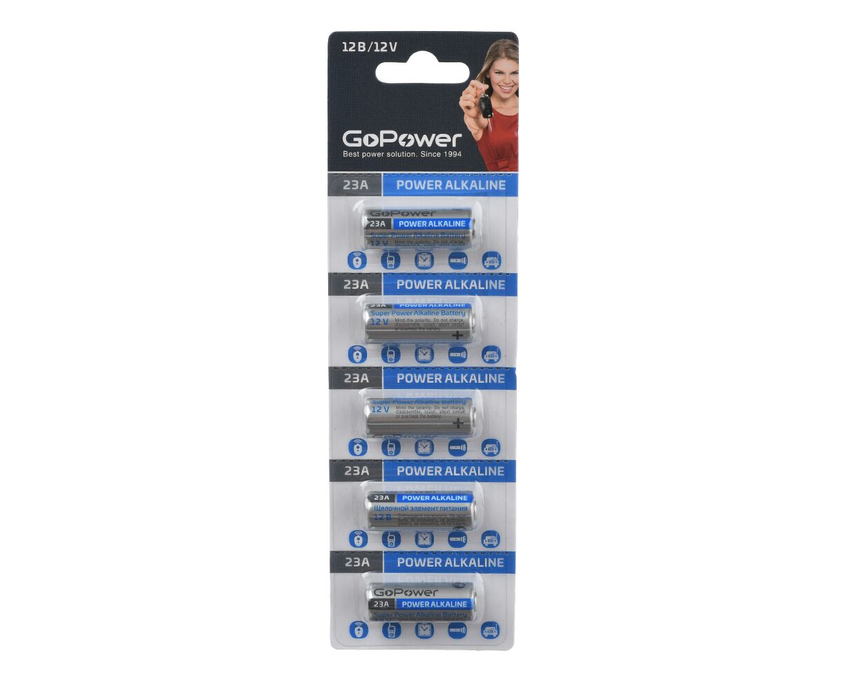 Батарейка Go Power LR23/A23/MN21 BL5 Alkaline 12 V (5/100/1000)