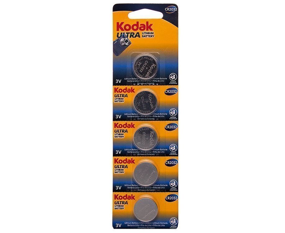 Элемент литиевый Kodak CR2032 (5-BL) (60/360) .. (77183)
