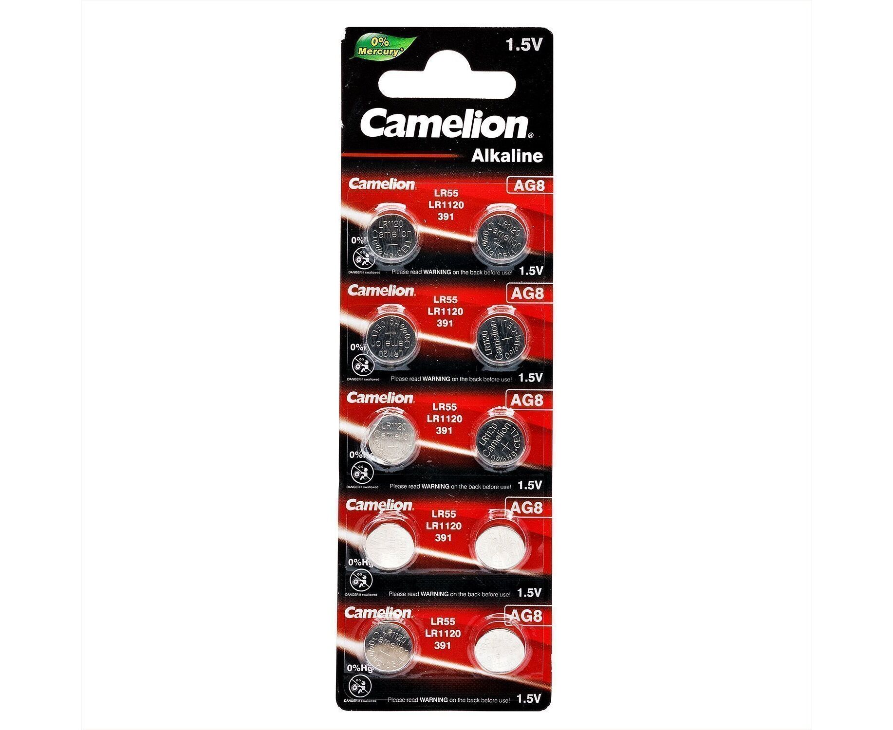 Элемент марганцево-щелочный Camelion Mercury Free G8 BL-10 (100) (3600) (205073)