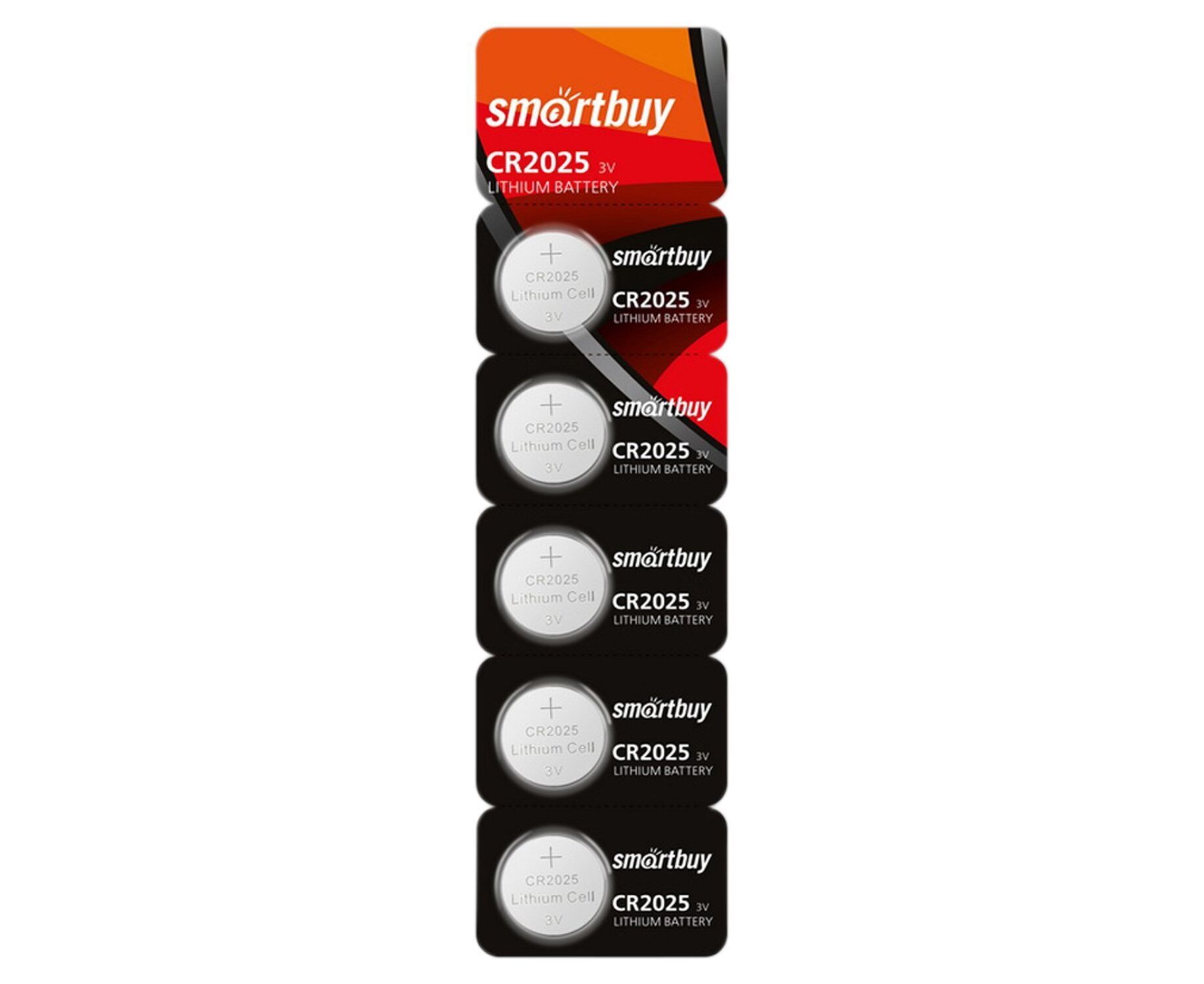 Элемент литиевый Smart Buy CR2025 (5-BL) (100/4000) (115843)