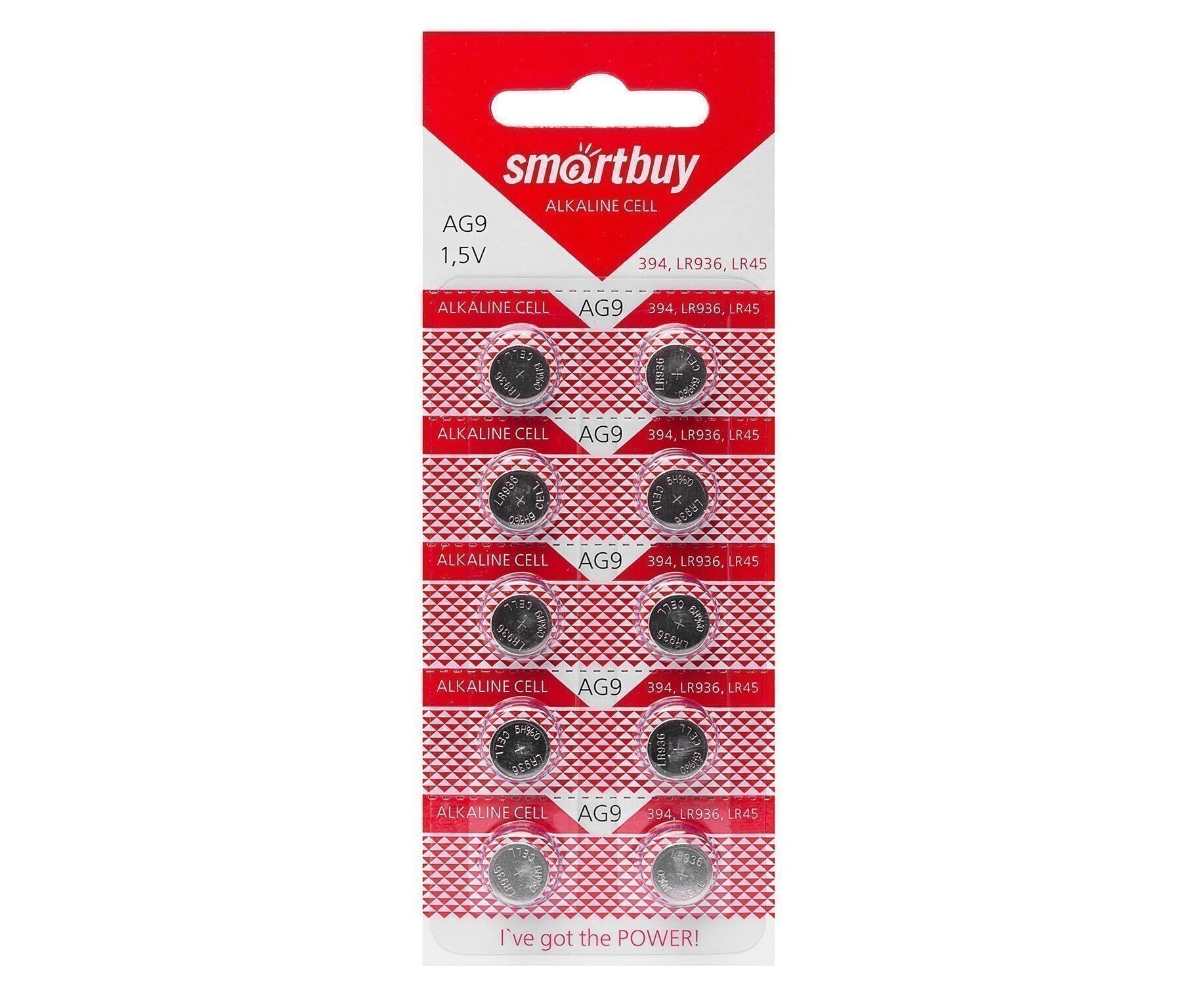 Элемент марганцево-щелочный Smart Buy AG9 (10-BL) (200/2000) (115876)