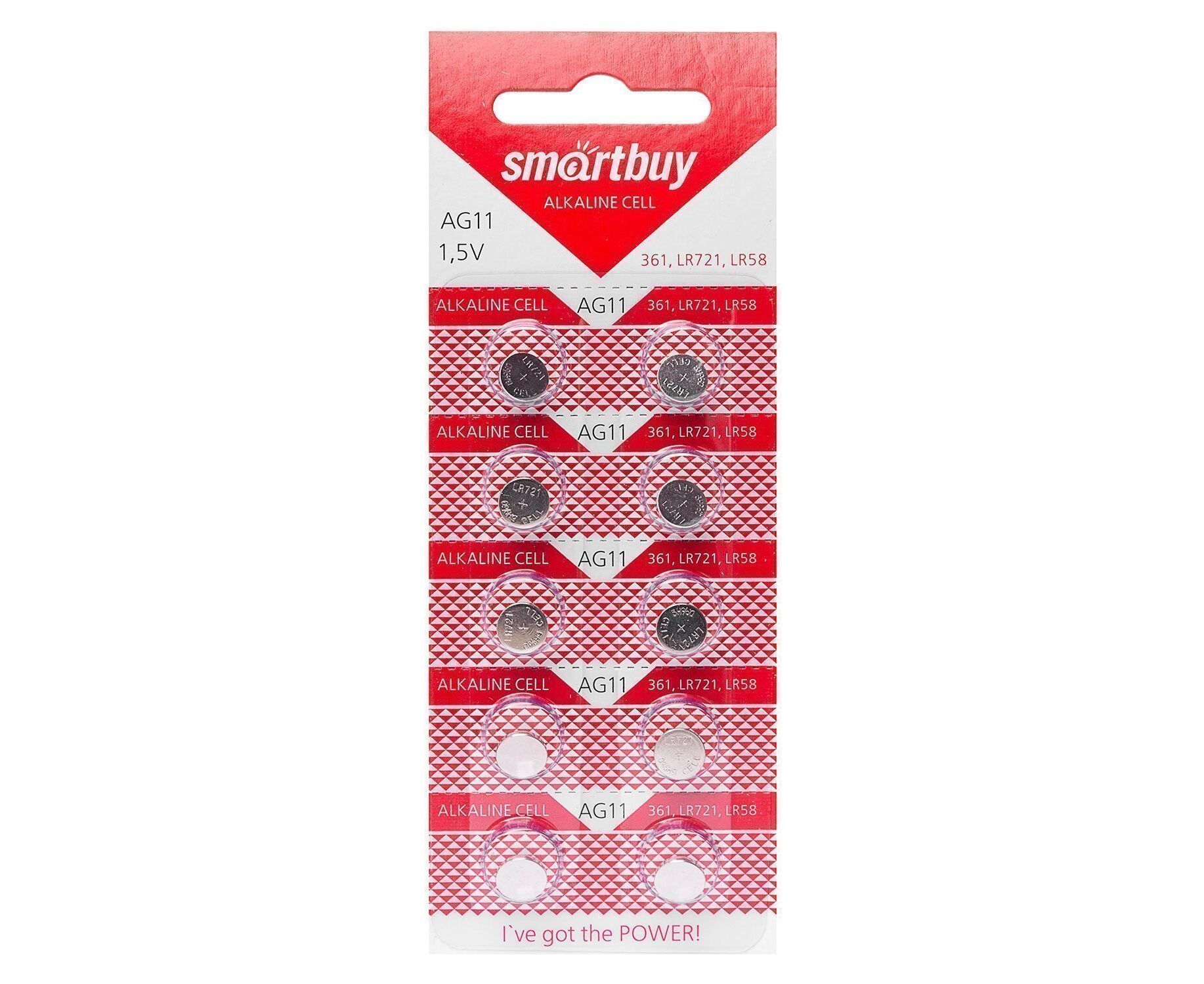 Элемент марганцево-щелочный Smart Buy AG11 (10-BL) (200/2000) (115878)