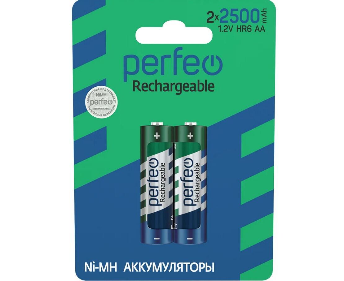 Аккумулятор Perfeo AA2500m Ah/2 BL (НОВЫЙ ДИЗАЙН)