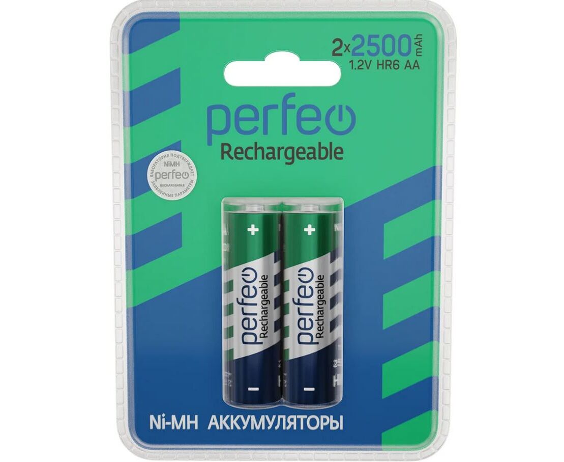 Аккумулятор Perfeo AA2500m Ah/2 BL Пластик (НОВЫЙ ДИЗАЙН)