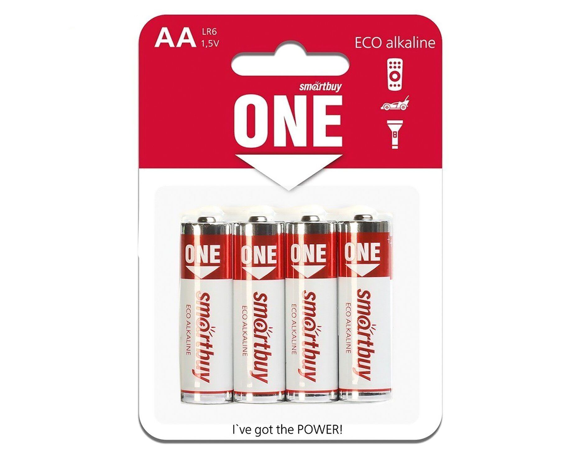 Батарейка AA Smart Buy LR6 ONE (4-BL) (48/480) (115830)