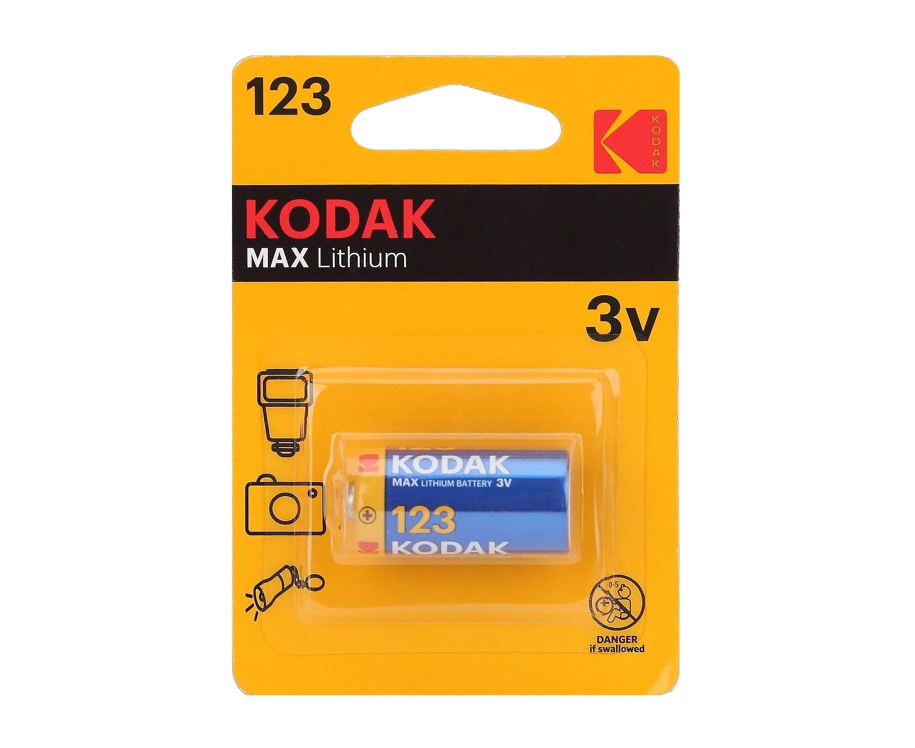 Батарейка 123 Kodak MAX CR123 A (1-BL) (6/12) (211845)