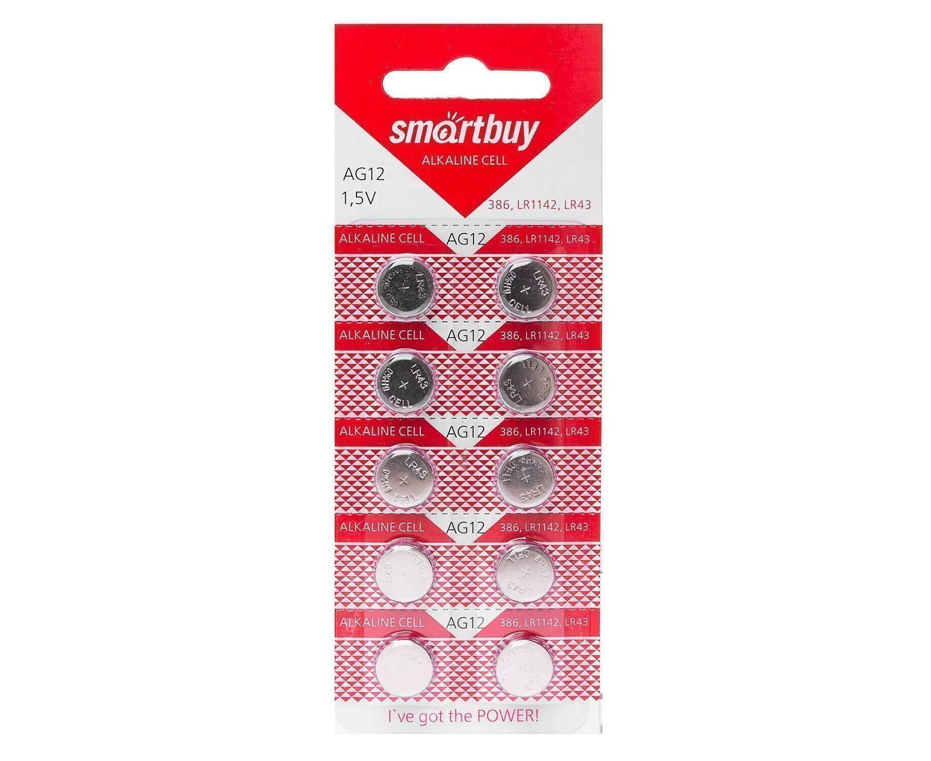Элемент марганцево-щелочный Smart Buy AG12 (10-BL) (200/2000) (115877)