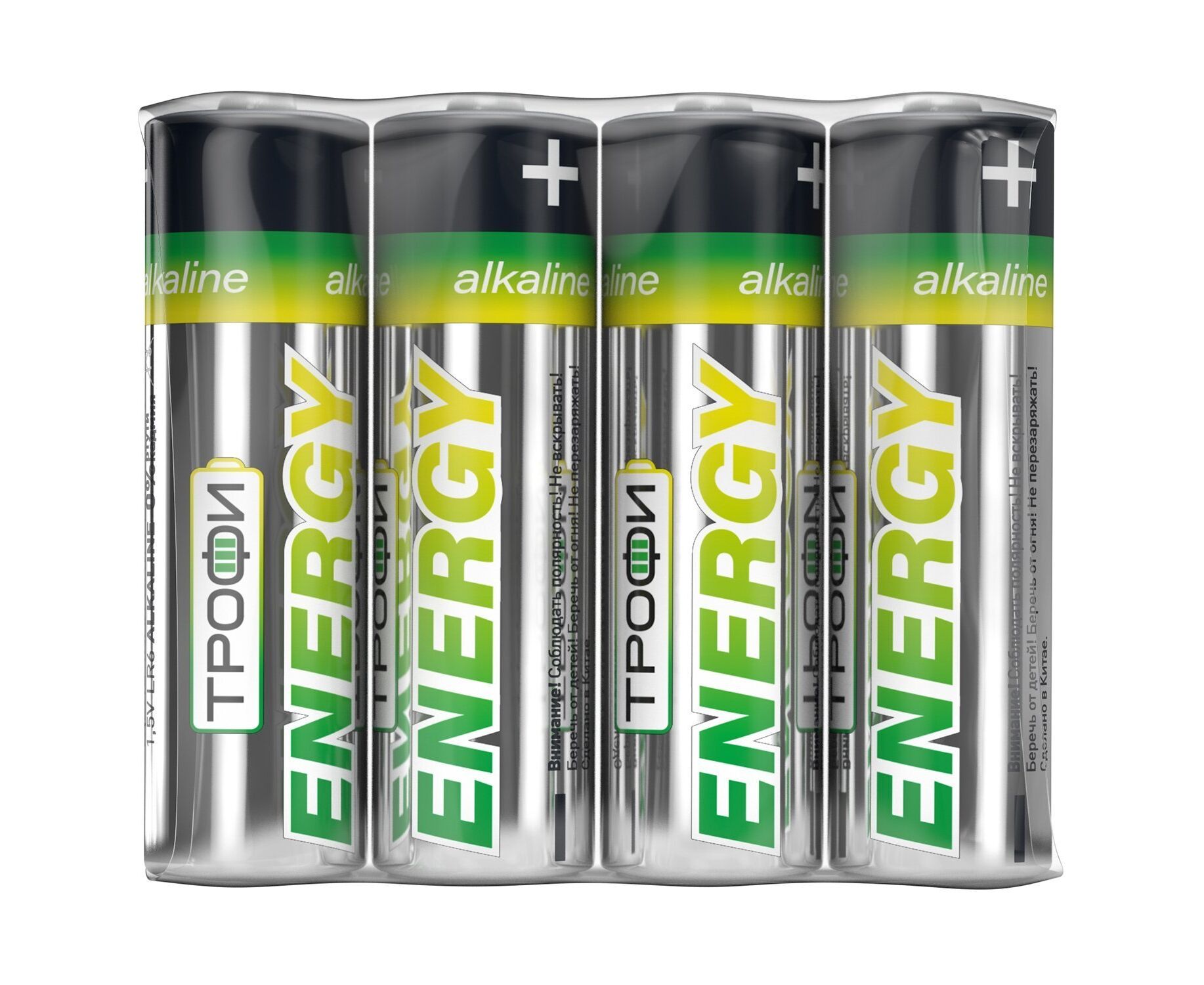 Батарейка AA Трофи LR6 ENERGY Alkaline (4) (60/720) ()