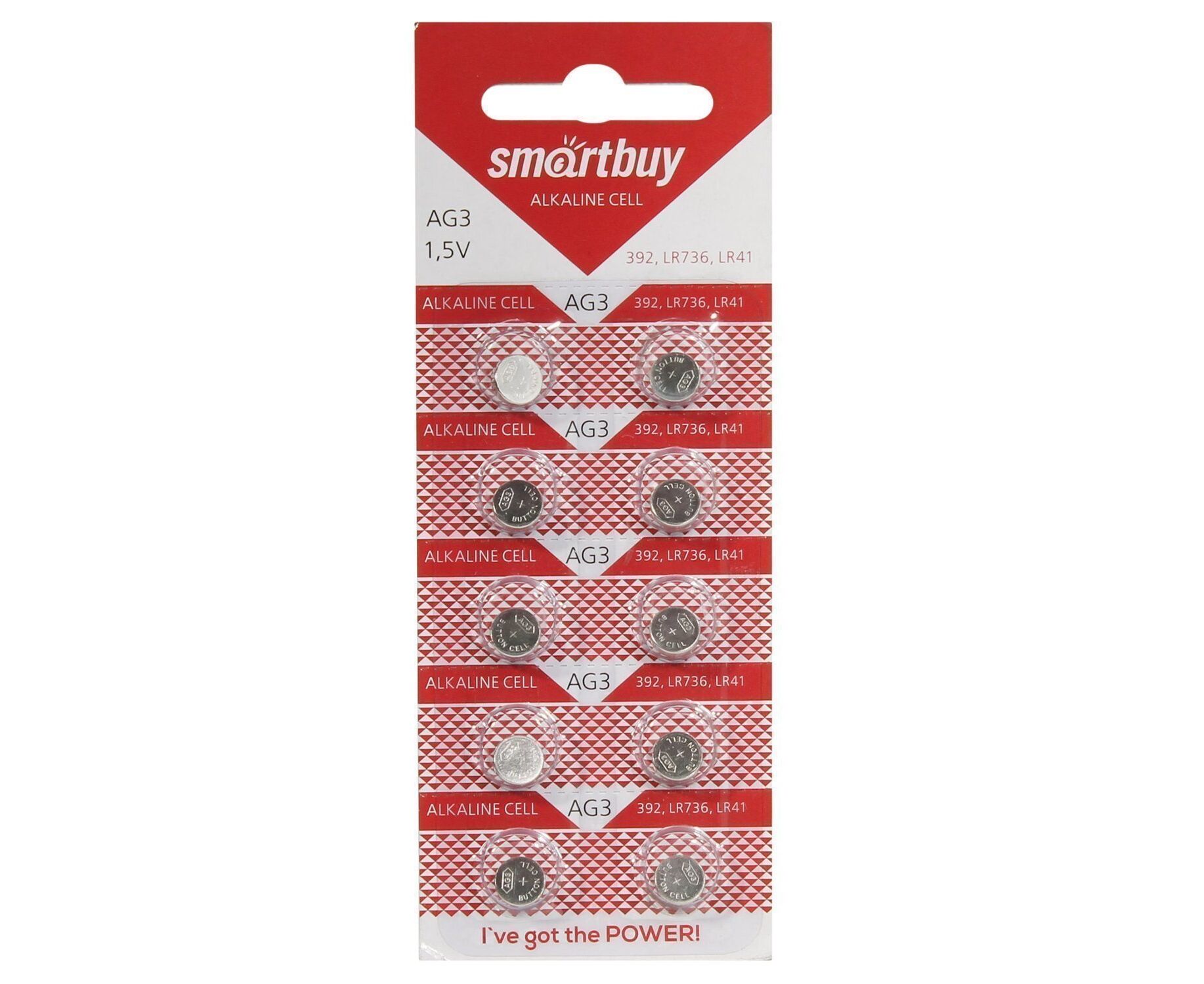 Элемент марганцево-щелочный Smart Buy AG3 (10-BL) (100/2000)