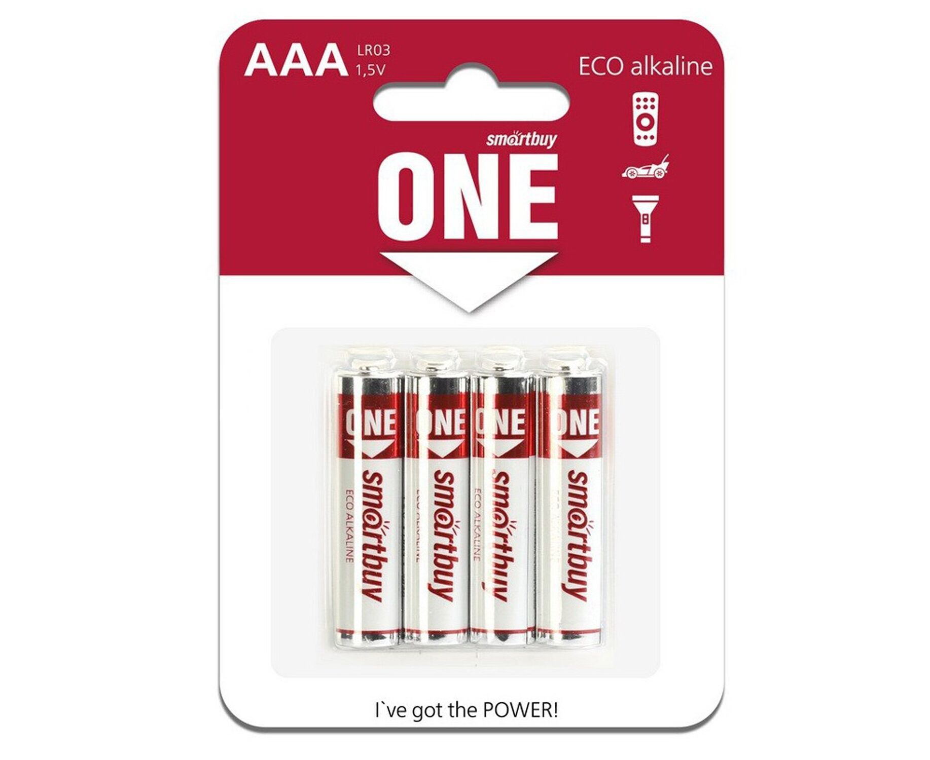 Батарейка AAA Smart Buy LR03 ONE (4-BL) (48/480) (115833)