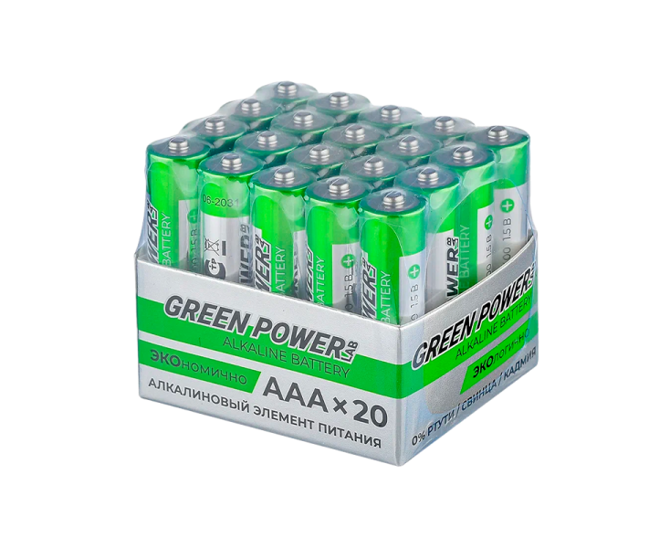 Батарейка GREEN POWE Rlab LR03 AAA BOX20 Alkaline 1.5 V (4/20/120/720)