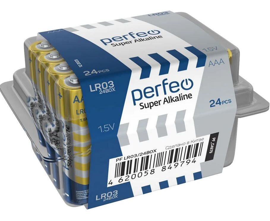 Батарейка Perfeo LR03/24 BOX Super Alkaline