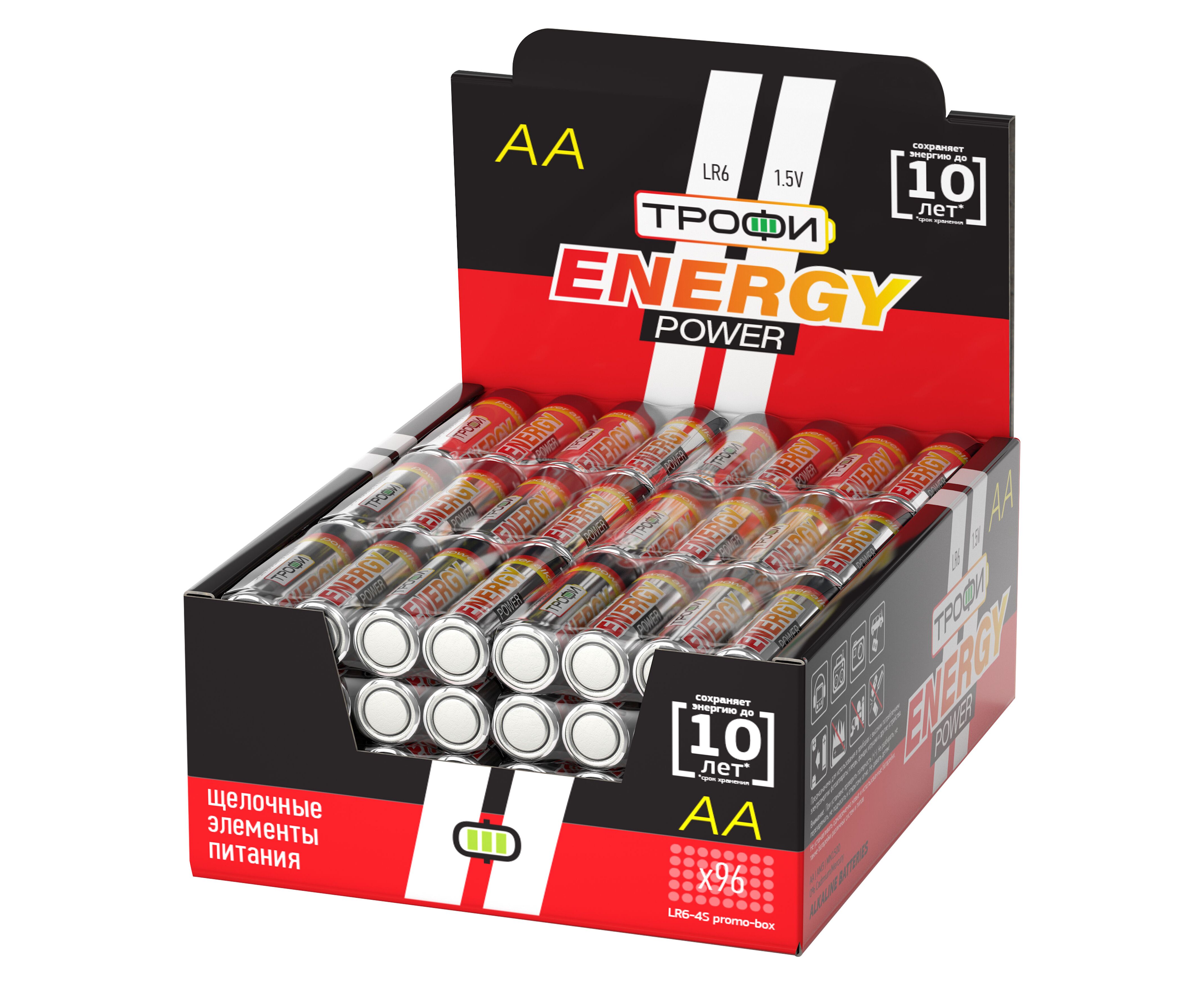 Элемент питания Трофи LR6-4 S promo-box ENERGY POWER Alkaline (96/384/18432)