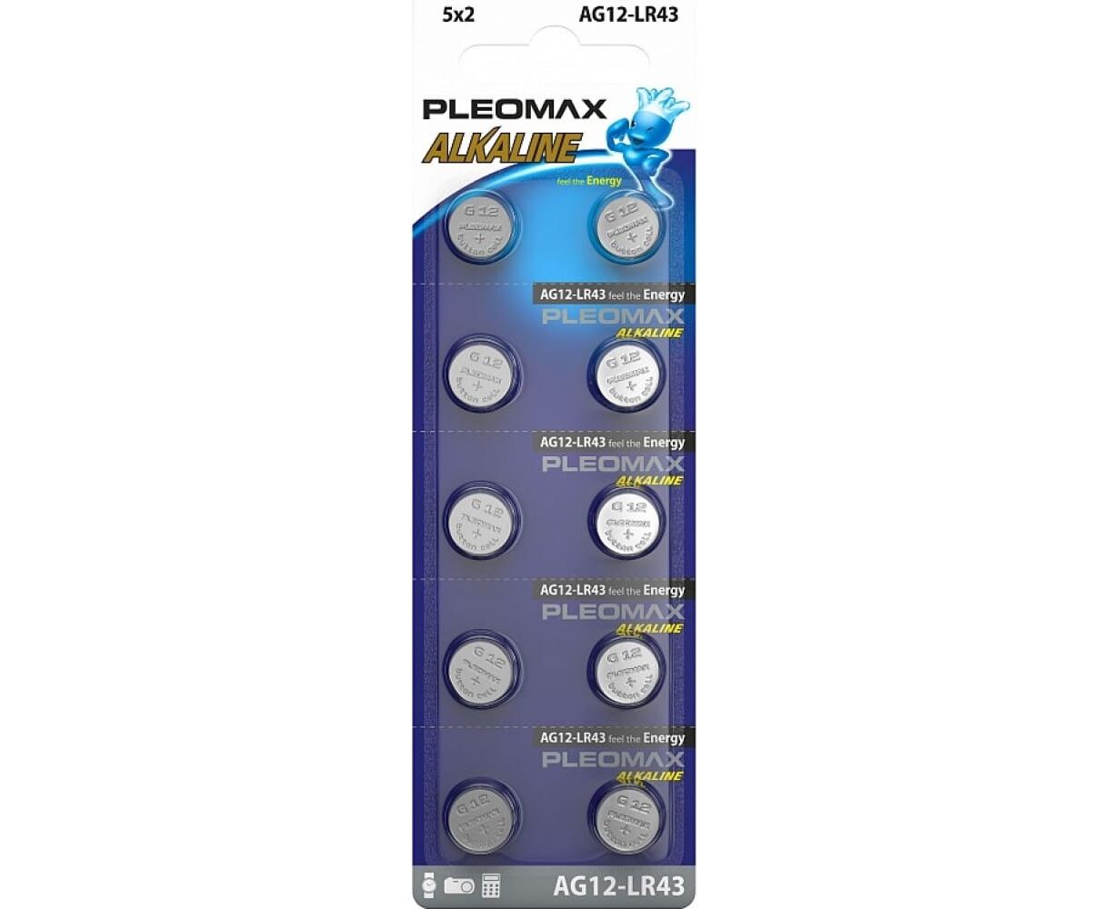 Элемент питания SAMSUNG PLEOMAX AG12 (386) LR1142, LR43 Button Cell (10/100/1000/70000)