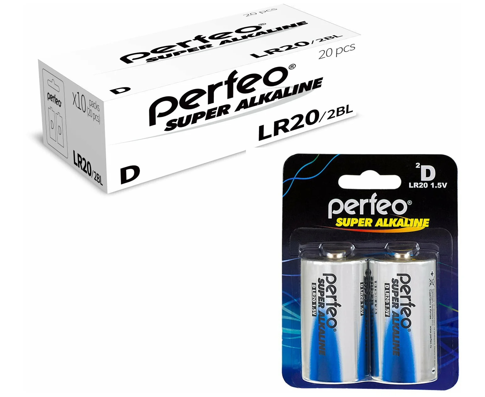 Эл. питания Perfeo LR20/2 BL Super Alkaline