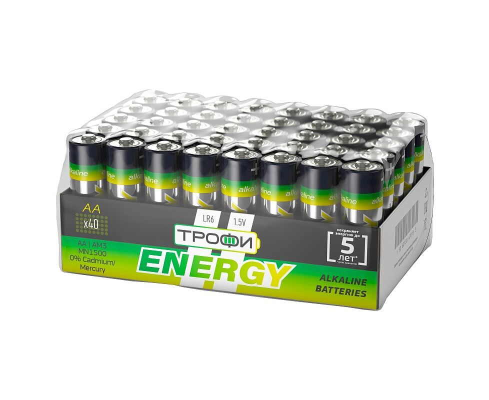 Элемент питания Трофи LR6-40 bulk ENERGY Alkaline (40/720/17280)