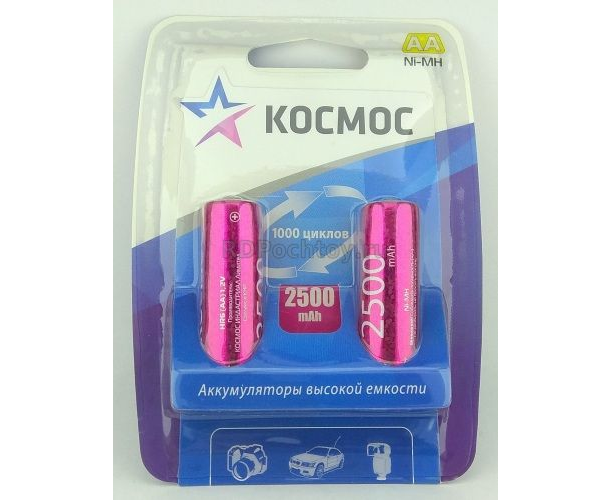 Аккумулятор Космос Ni MH 2500м Ач 2 BL KOCR6 NIMH2500 MAH2 BL