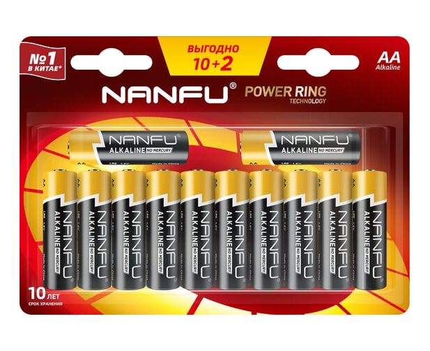 Батарейка Nanfu AA (10+2шт.)