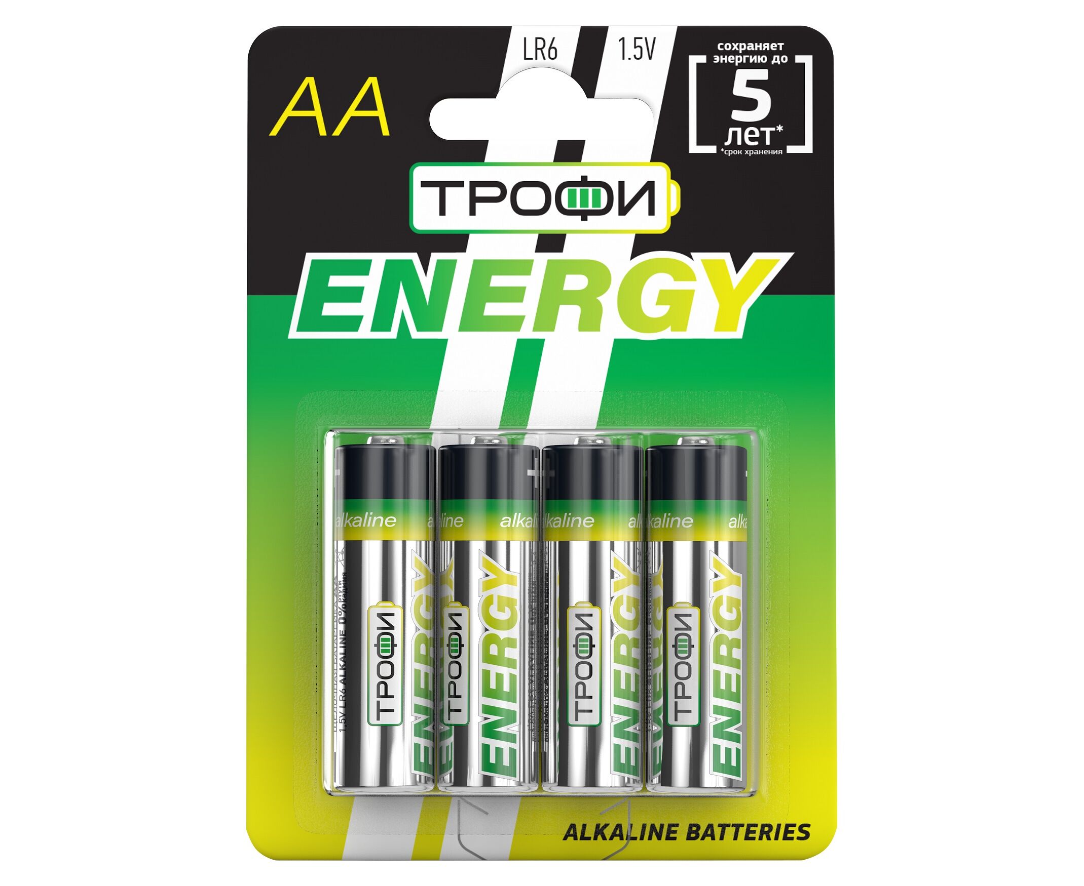 Элемент питания Трофи LR6-4 BL ENERGY Alkaline (40/720/17280)