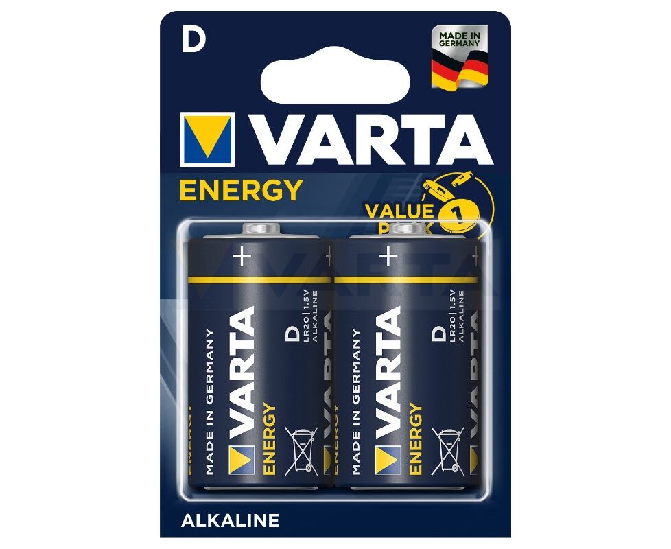 Элемент питания VARTA LR20 ENERGY (2 бл) (2/20/100)