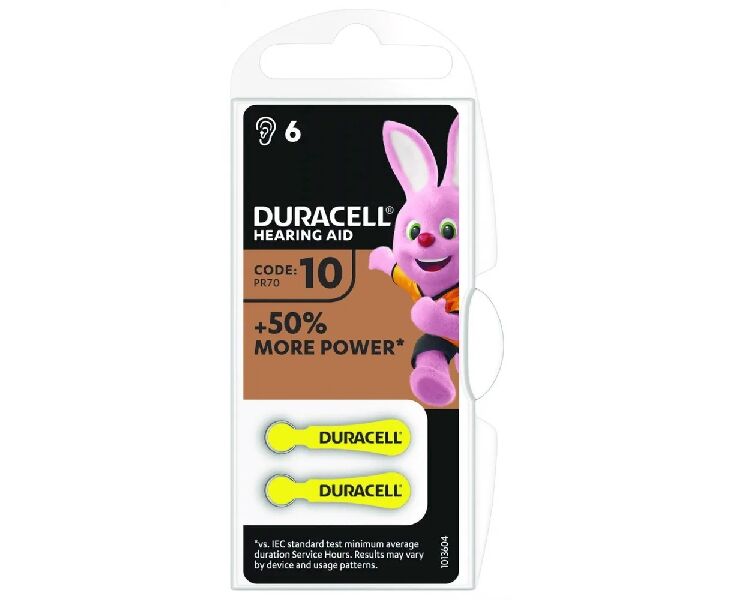 Duracell DA10/6 BL Activ Air Hearing Aid ZA10