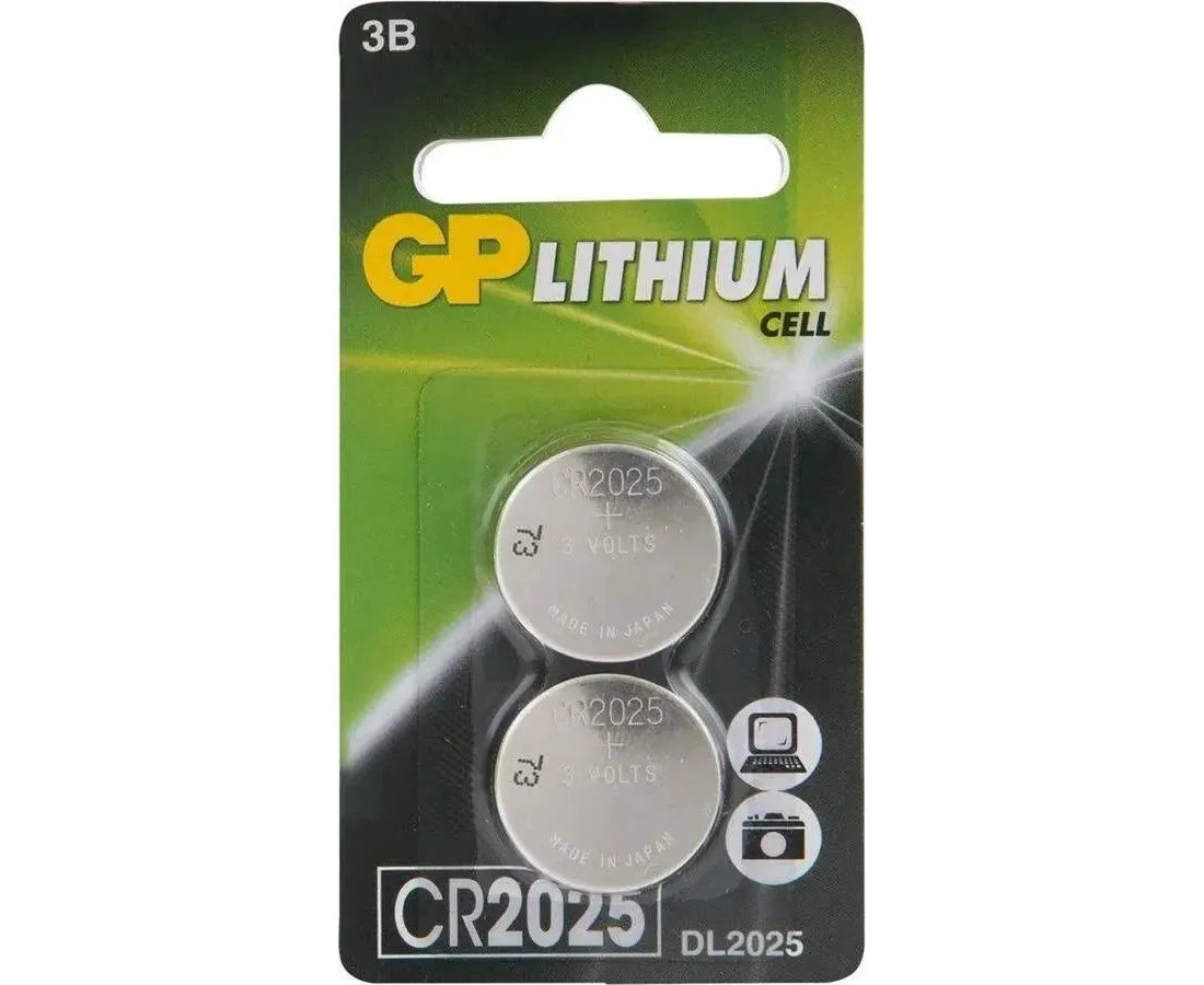Батарея GP Lithium CR2025 (2шт) блистер