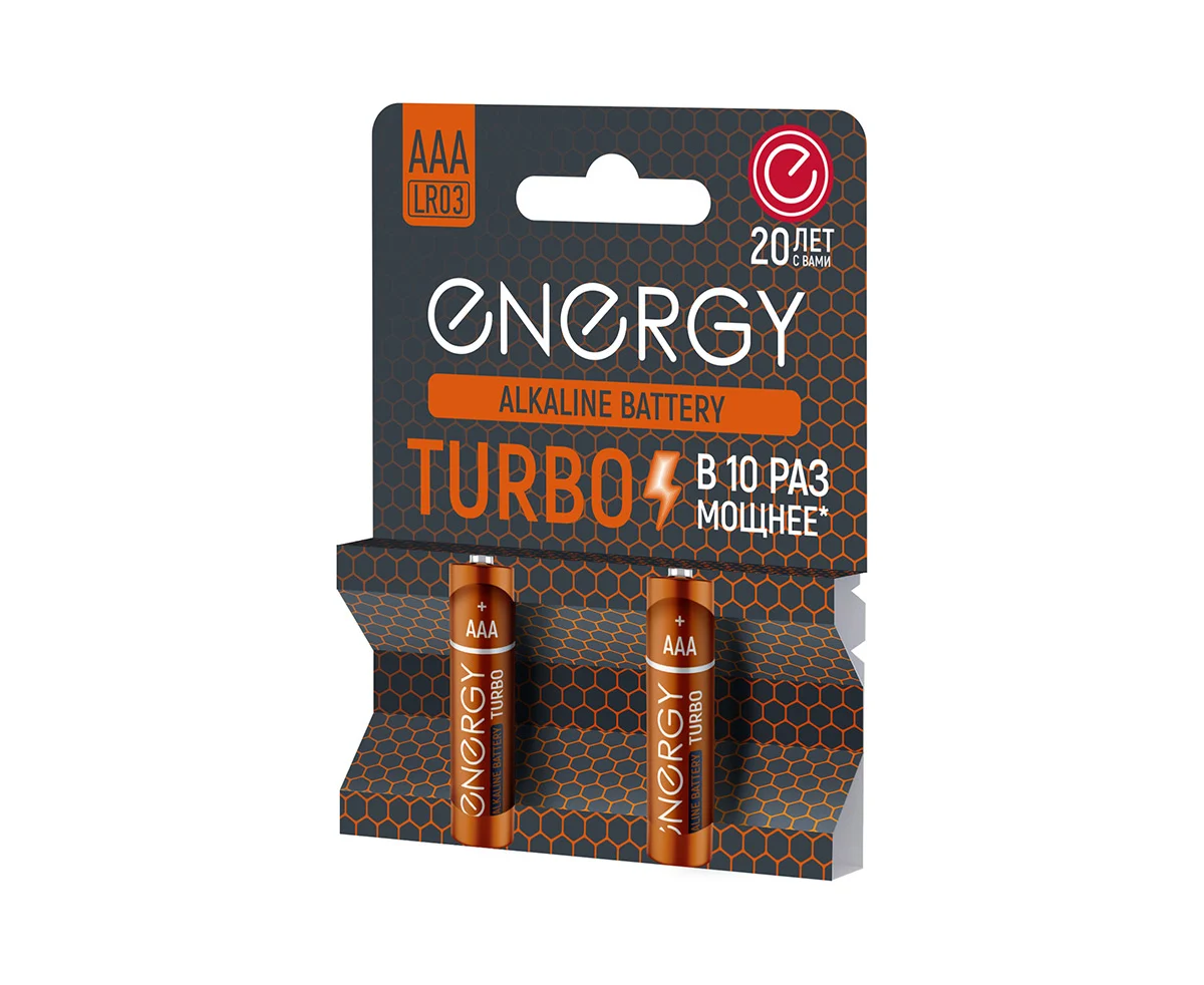 Батарейка алкалиновая Energy Turbo LR03/2 B (АAА) 107048