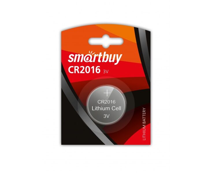 Батарейка Smartbuy CR2016, 2016, SBBL-2016-1 B, литиевая (SBBL-2016-1 B) блистер 1 шт