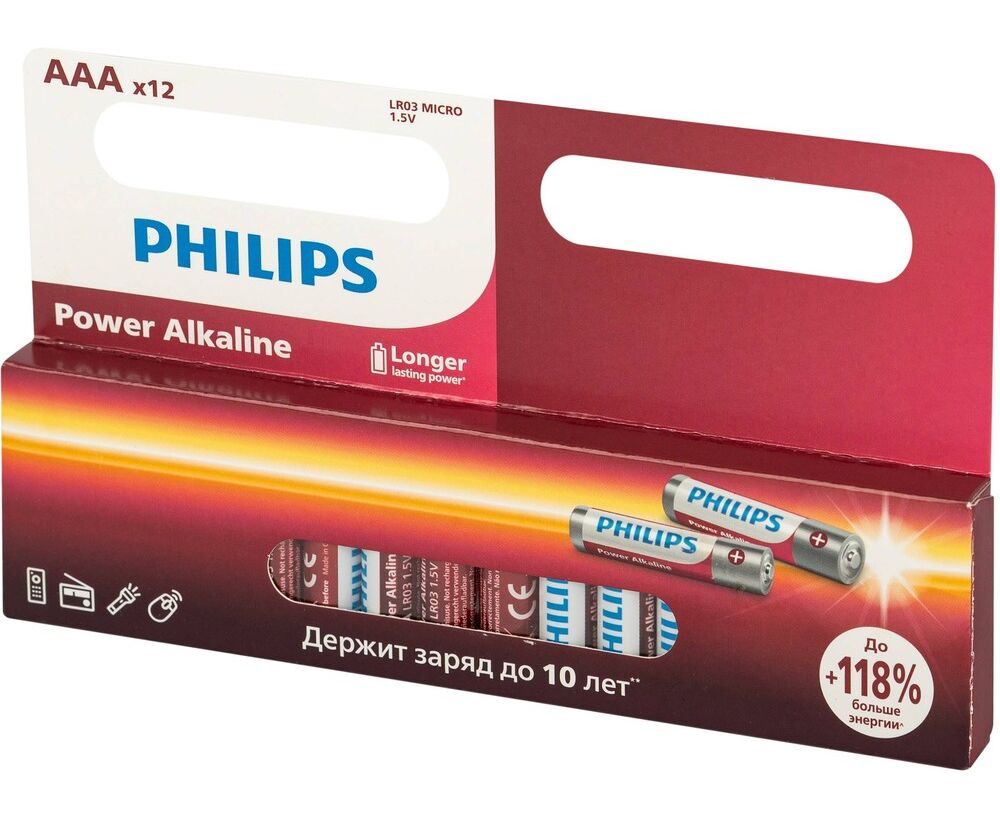 Батарейка AAA Philips LR03-12 BL Power (Б0064681)