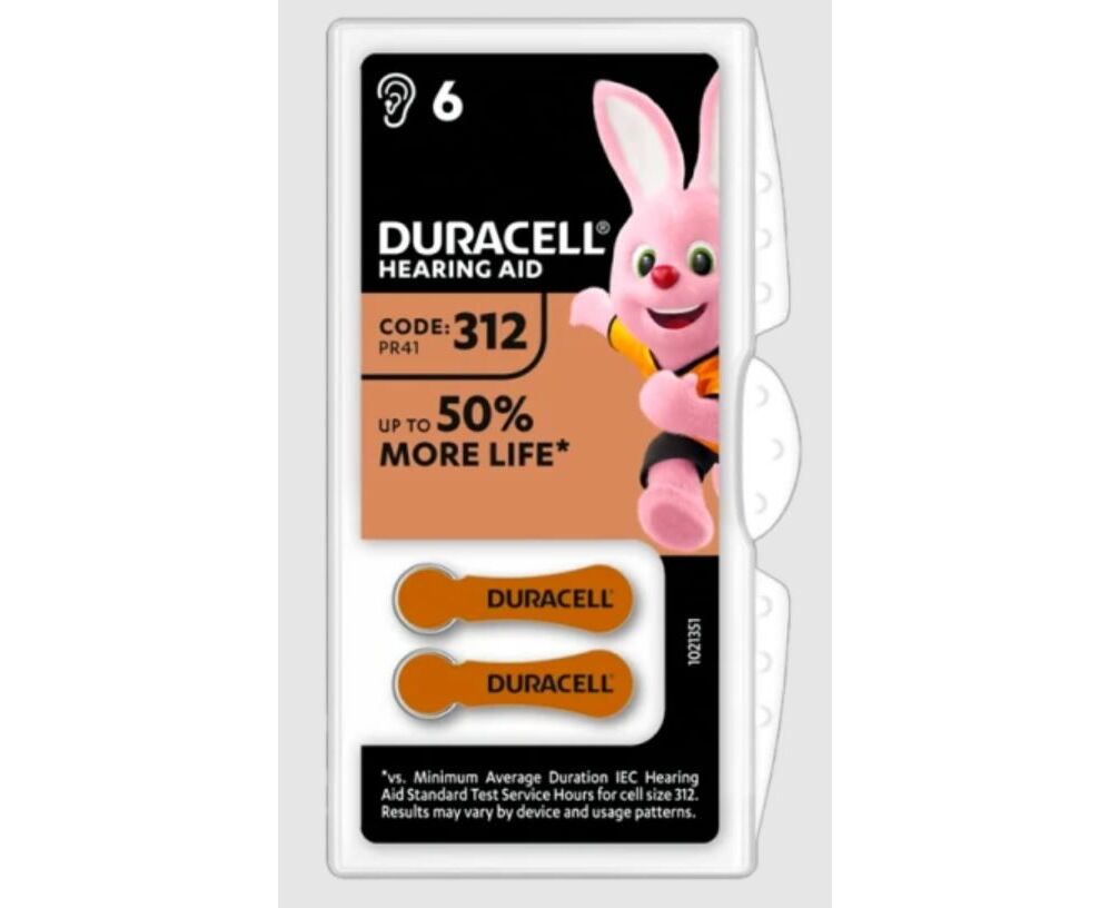 Батарейка Duracell ACTIVAIR ZA312 BL6 Zinc Air 1.45 V (6/60/600)