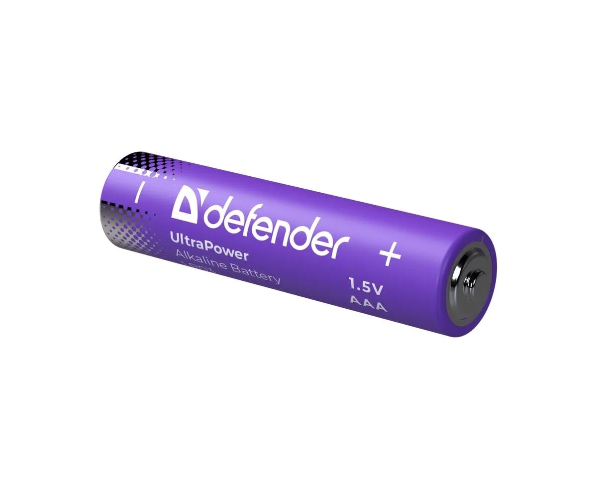 Батарейка алкалиновая DEFENDER LR03-4 BL ААА, Ultra Power