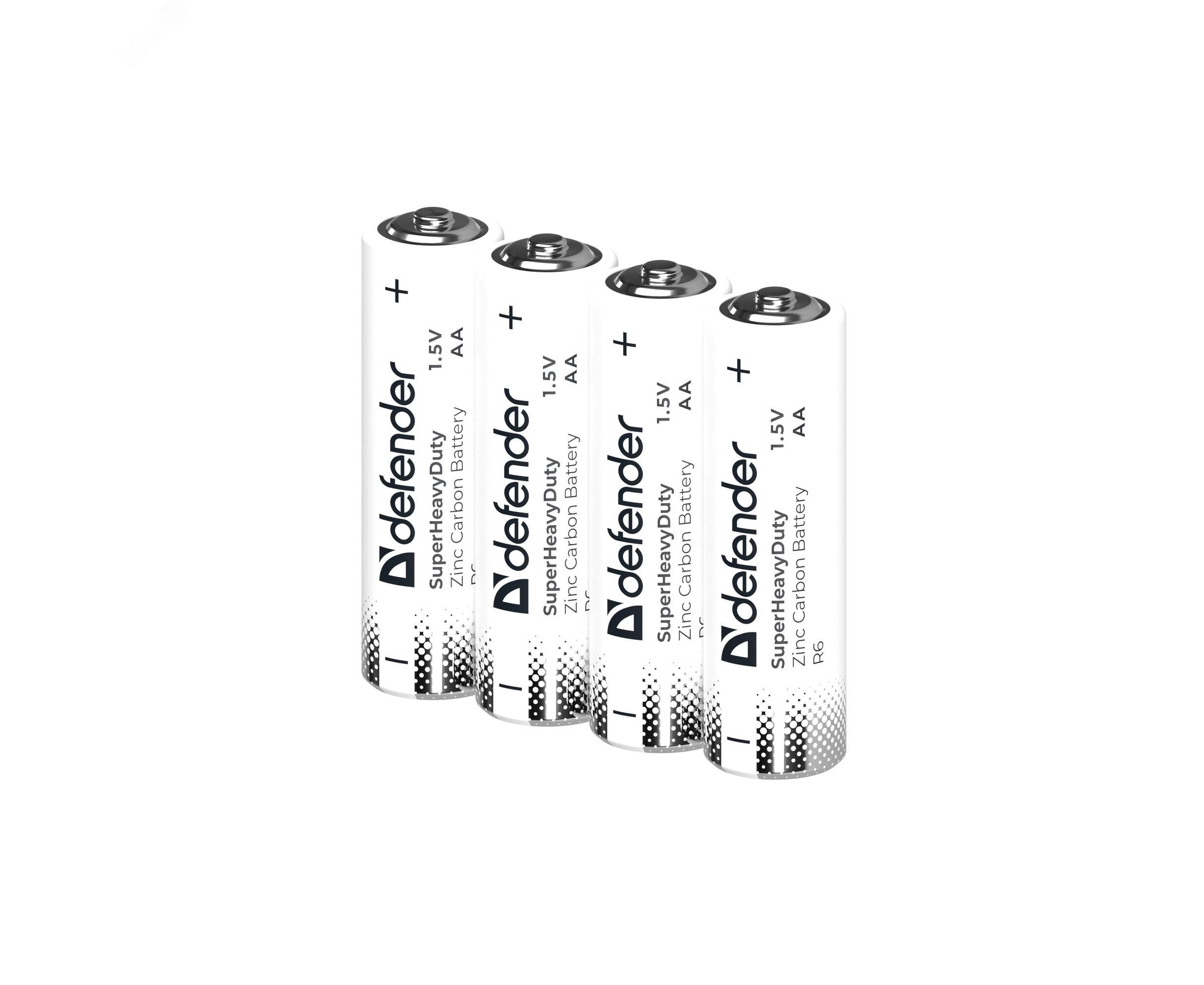 Батарейка солевая DEFENDER R03-4 S ААА, шринк, 4 шт., Zinc