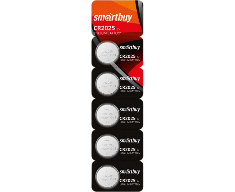 Батарейка Smartbuy CR2025, 2025, литиевая (SBBL-2025-5 B) отрывная лента 5 шт