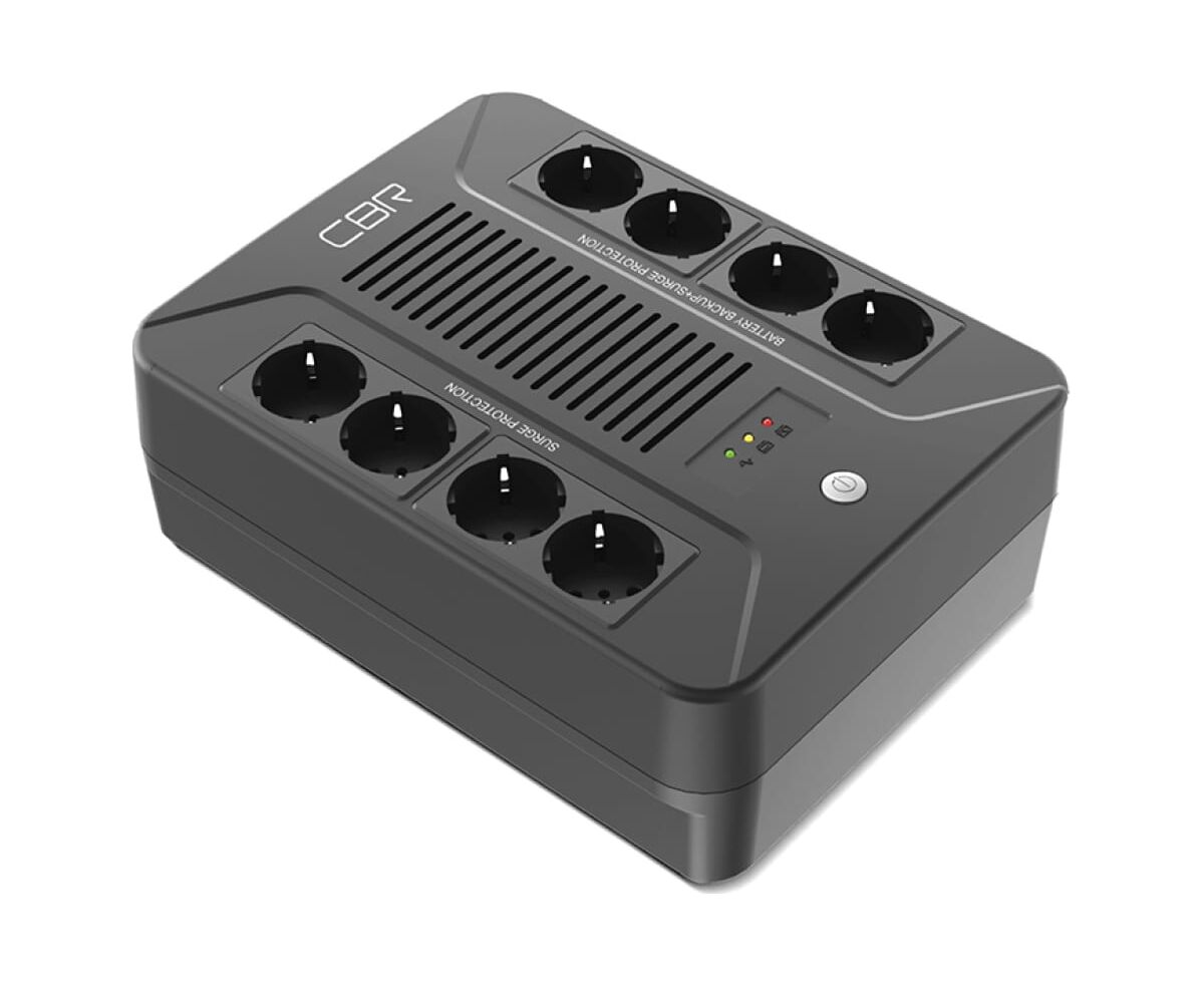 ИБП CBR UPS-OFB-101 E-650, 650 VA/390 W, Schuko CEE 7 Outlets: (x4 Battery & Surge Protected;x4 Surge Protected), LED, AVR, SEC, 12 V/7 Ah