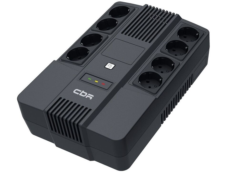 ИБП CBR UPS-OFK-101 E-600 600 VA/360 W Schuko CEE 7 Outlets (x4 Battery Surge Protected, x4 Surge Protected), LED, AVR, 12 V/7 Ah